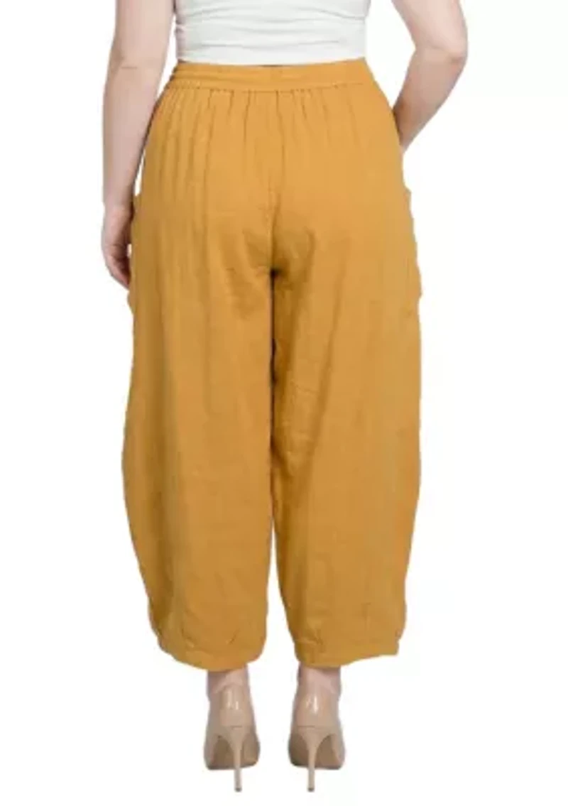Wide Leg Rose Culotte Pants With Pockets