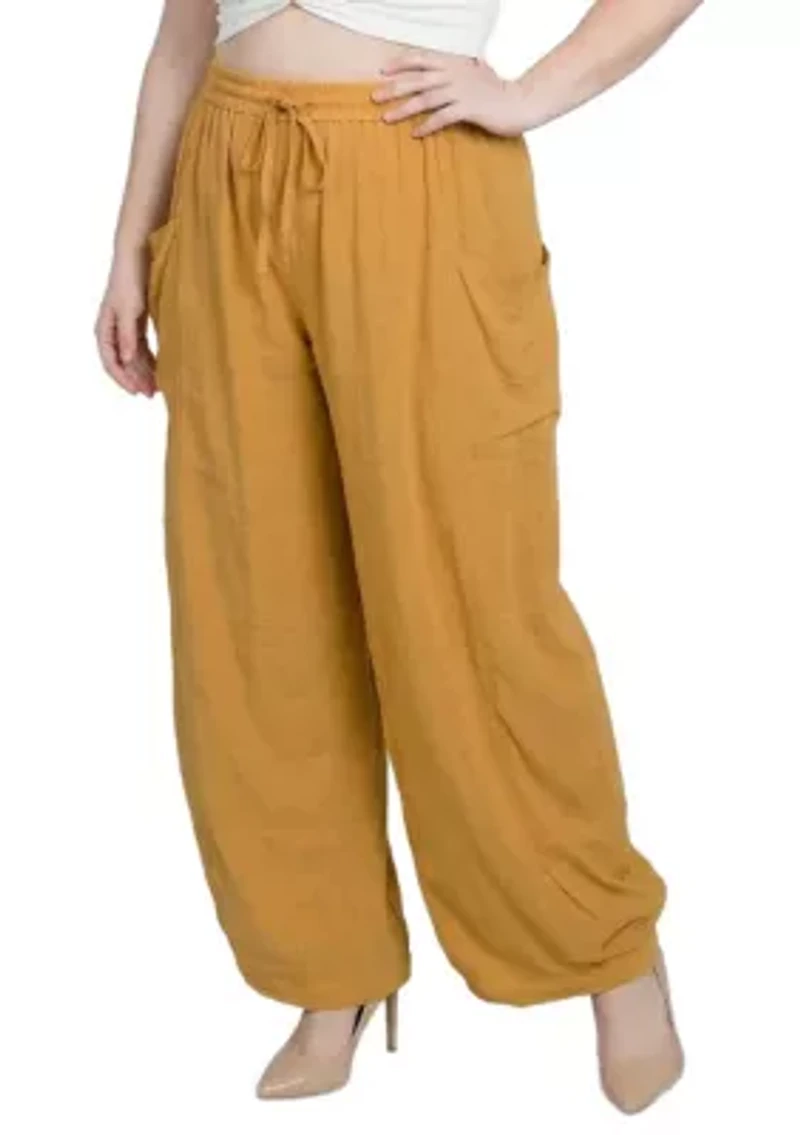 Wide Leg Rose Culotte Pants With Pockets