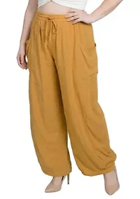 Wide Leg Rose Culotte Pants With Pockets