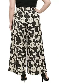 Abstract Print Wide Leg Palazzo Pants