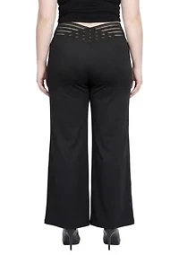 Mesh V-Waistband Palazzo Pants