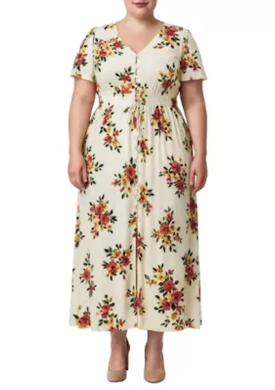 Button Front Maxi Dress