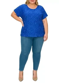 Soloid Ruffle Blouse