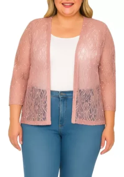 3/4 Sleeve Sequin Poncho Top