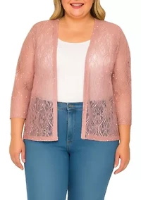 3/4 Sleeve Sequin Poncho Top