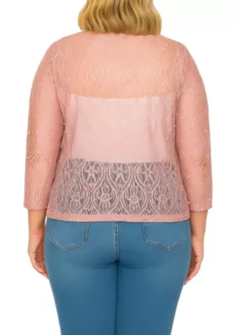 3/4 Sleeve Sequin Poncho Top