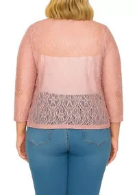 3/4 Sleeve Sequin Poncho Top