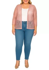 3/4 Sleeve Sequin Poncho Top