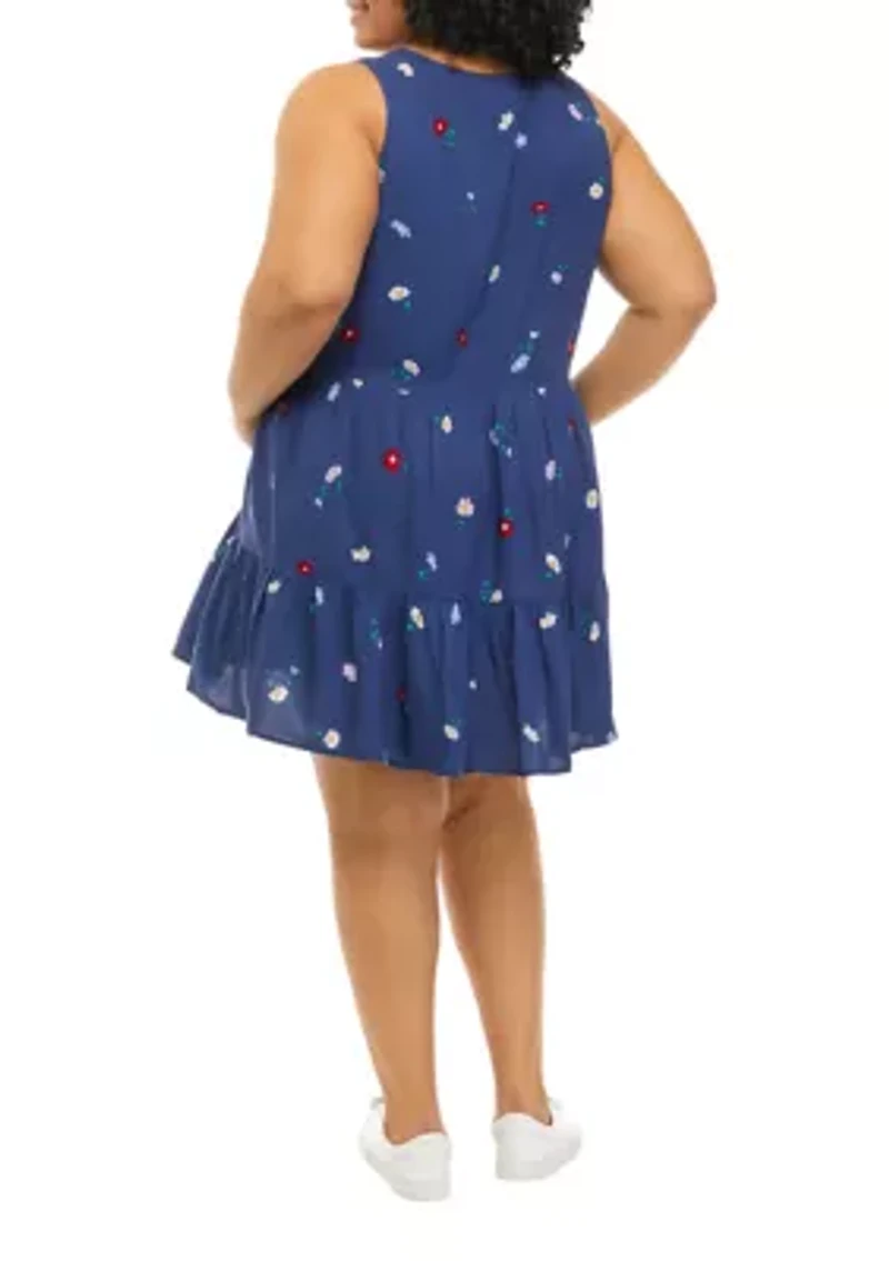 Plus Sleeveless Tiered Dress