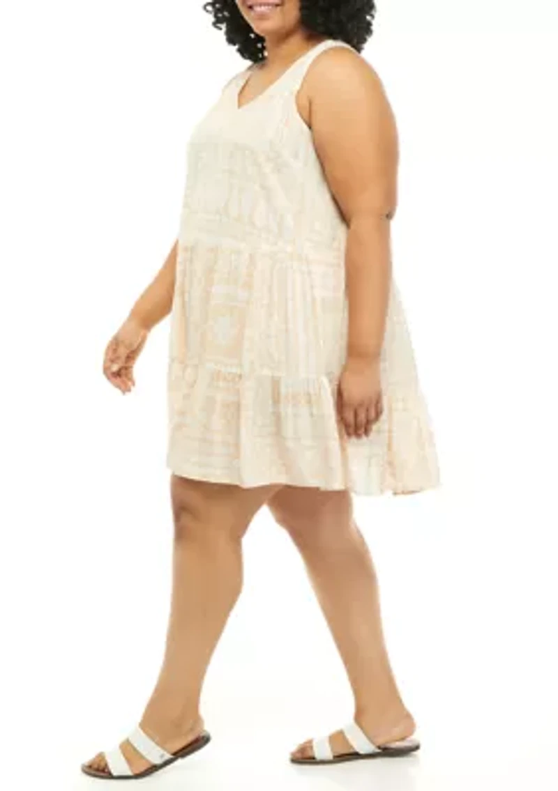 Plus Sleeveless Tiered Dress