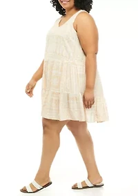 Plus Sleeveless Tiered Dress