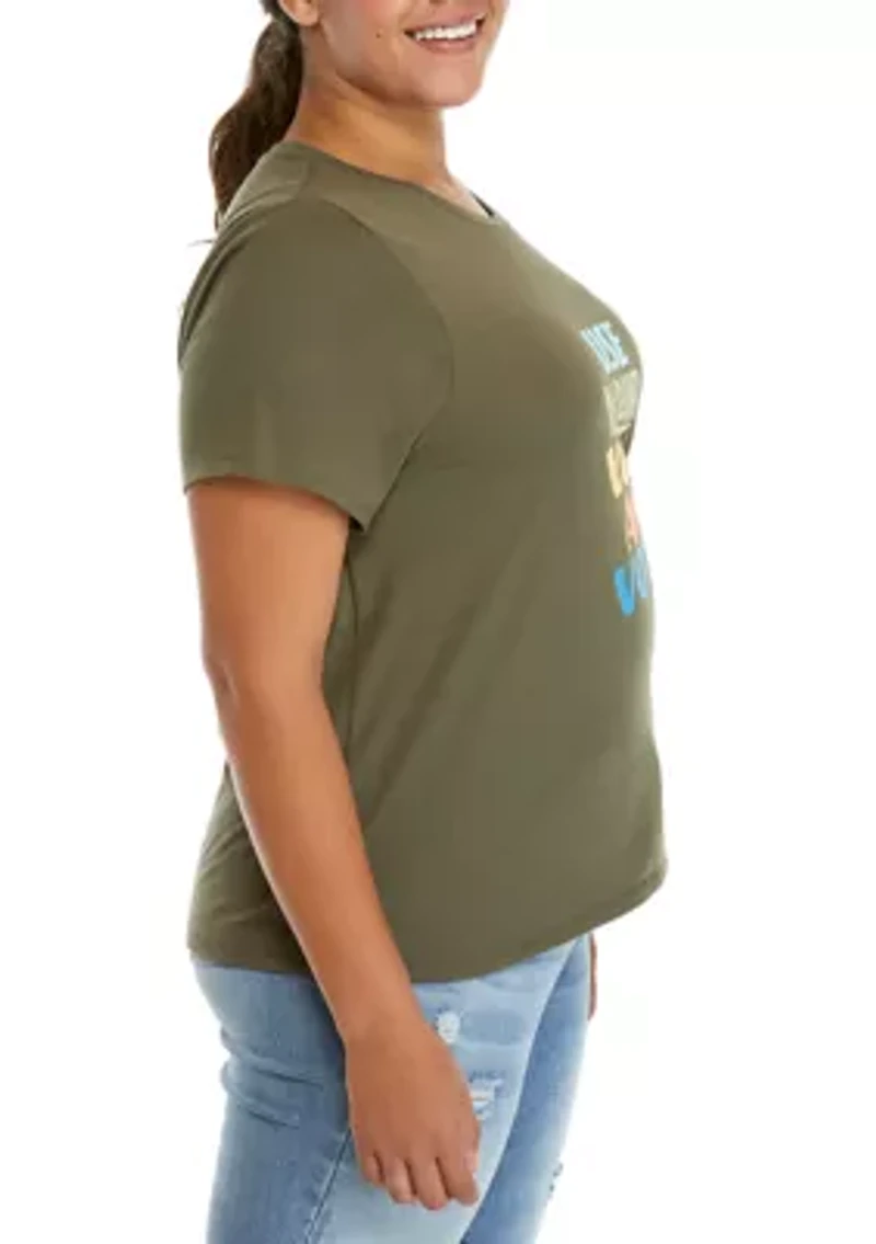 Plus Short Sleeve Vote Graphic T-Shirt