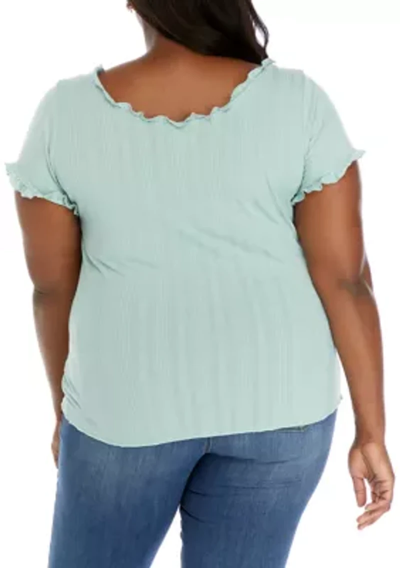 Plus  Lettuce Edge Ribbed Top