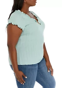 Plus  Lettuce Edge Ribbed Top