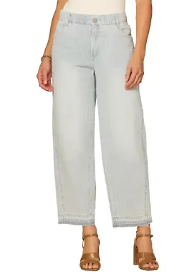 Women's Sol Skyrise Barrel Frayed Hem Jeans