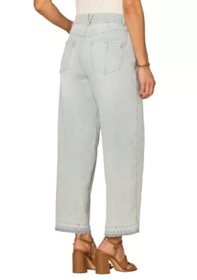 Women's Sol Skyrise Barrel Frayed Hem Jeans