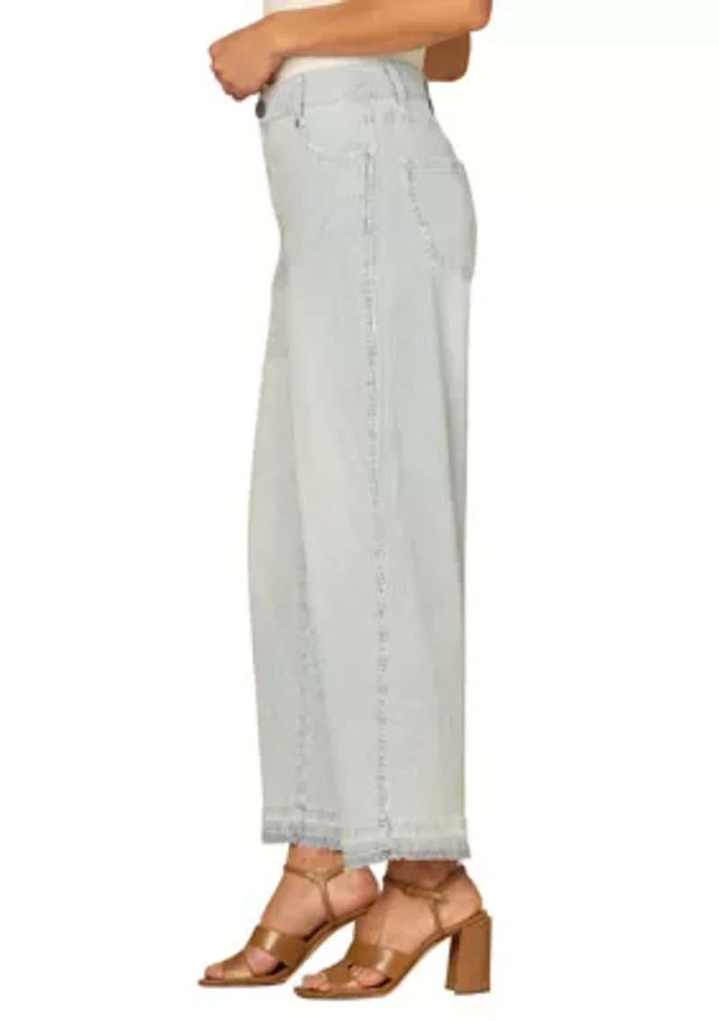 Women's Sol Skyrise Barrel Frayed Hem Jeans