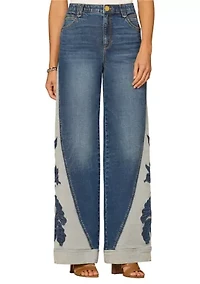 Women's Skyrise Appliqué Flare Jeans