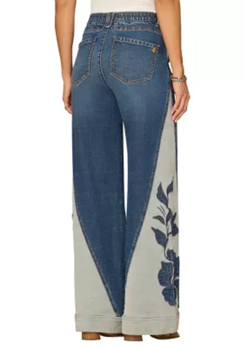 Women's Skyrise Appliqué Flare Jeans