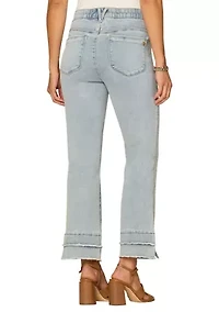Women's Frayed Kick Flare Ankle Pants