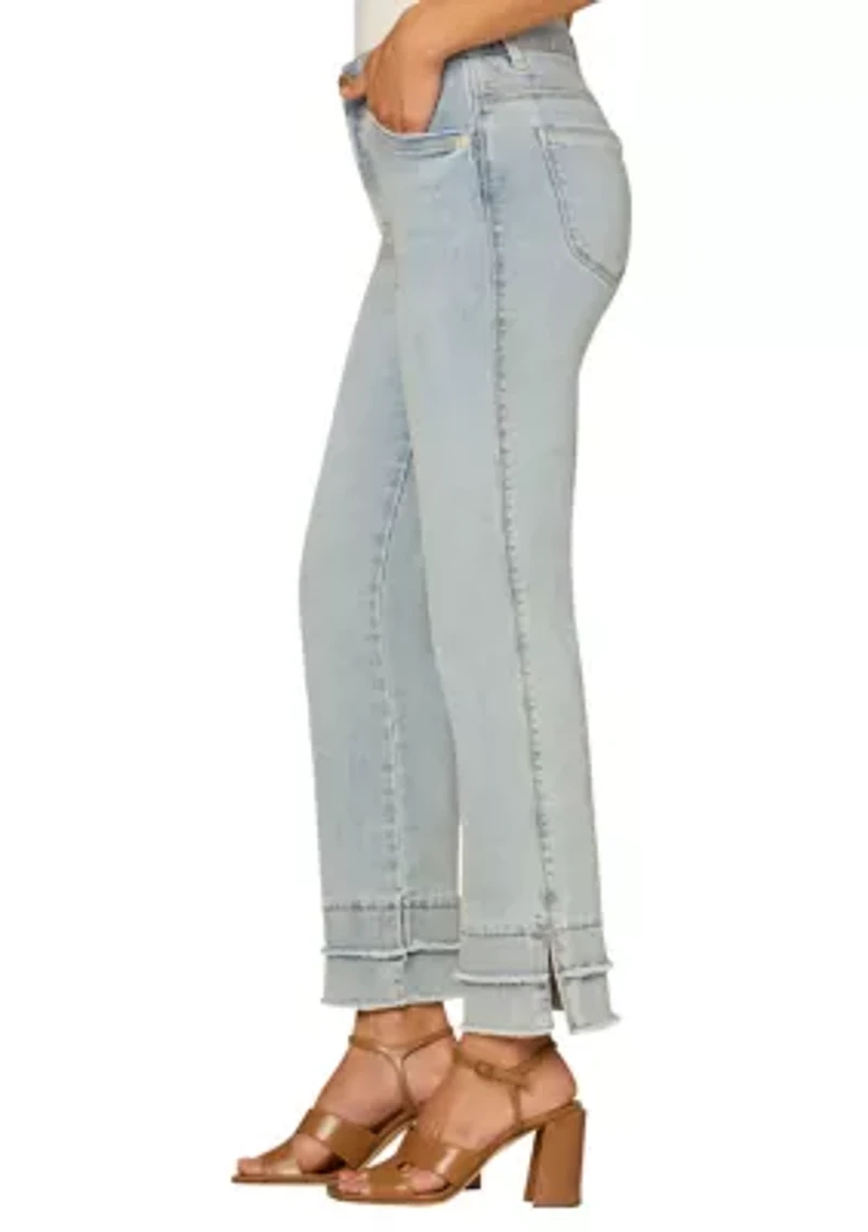 Women's Frayed Kick Flare Ankle Pants