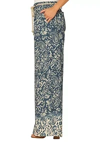 Women's Leisure Skyrise Wide Leg Paisley Pants