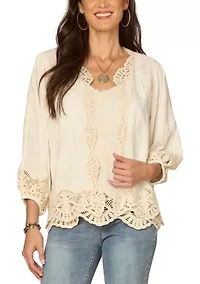 Women's Open Front Crochet Jacket