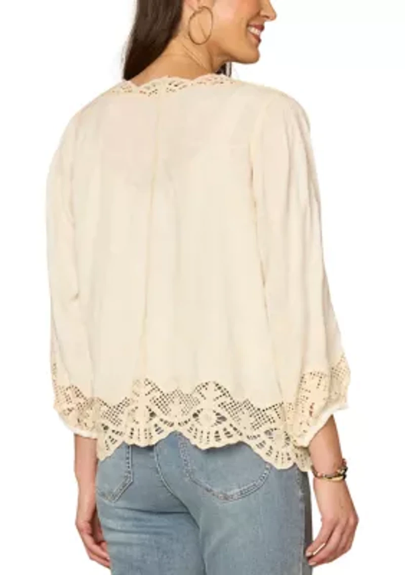 Women's Open Front Crochet Jacket
