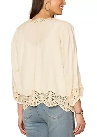 Women's Open Front Crochet Jacket
