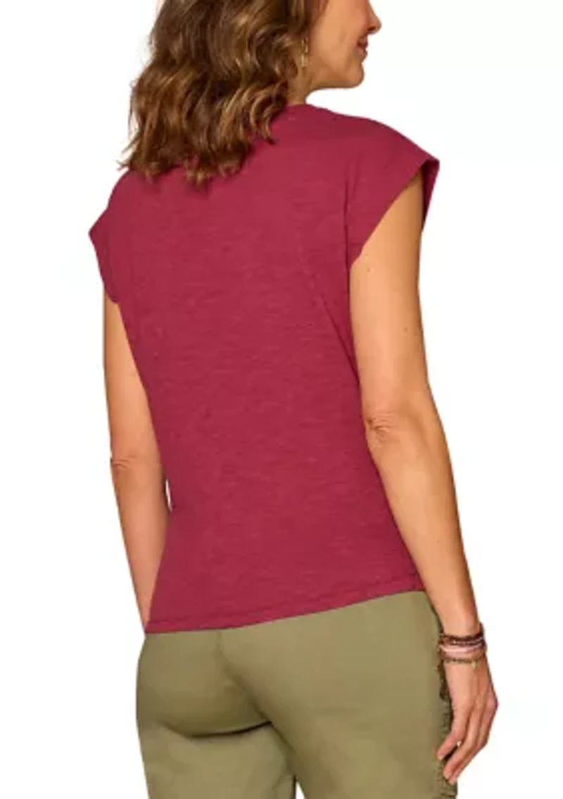 Women's Cap Sleeve Floral Graphic T-Shirt