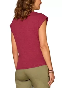 Women's Cap Sleeve Floral Graphic T-Shirt