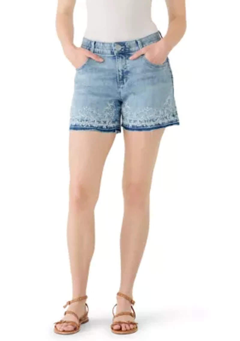 Women's Sol High Rise Shorts with Embroidered Hem