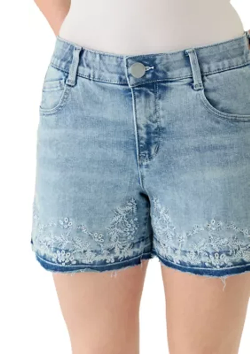 Women's Sol High Rise Shorts with Embroidered Hem