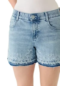 Women's Sol High Rise Shorts with Embroidered Hem