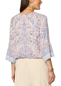 Women's Three-Quarter Sleeve Boat Neck Top