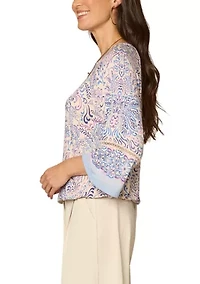 Women's Three-Quarter Sleeve Boat Neck Top