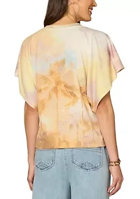 Women's Short Dolman Sleeve Printed Top