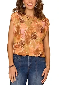 Women's Mesh Bubble Hem Top