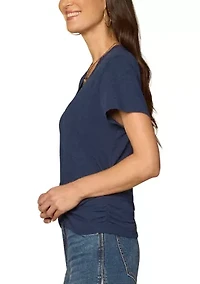 Women's Short Sleeve Twist Hem Top