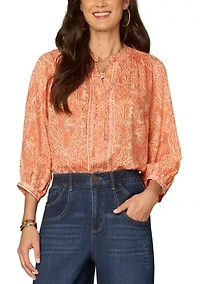 Women's Long Sleeve Button Up Top