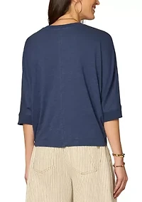 Women's Dolman Sleeve Top with Embroidered Detail