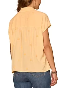 Women's Ruffle Collar Button Down Shirt