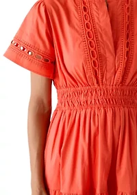 Women's Smocked Waist Inset Midi Dress