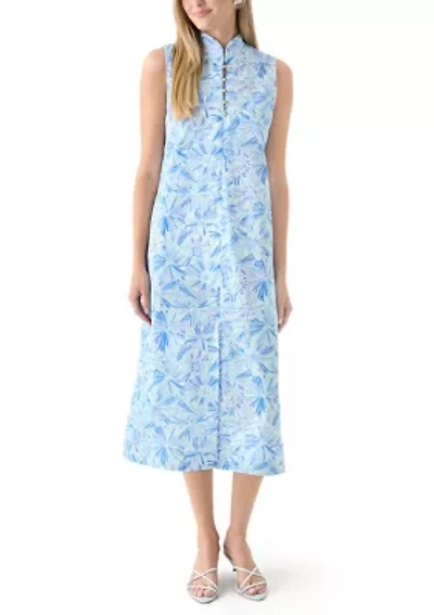 Women's Sleeveless Button Midi Dress