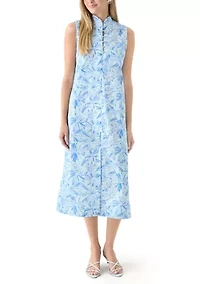 Women's Sleeveless Button Midi Dress