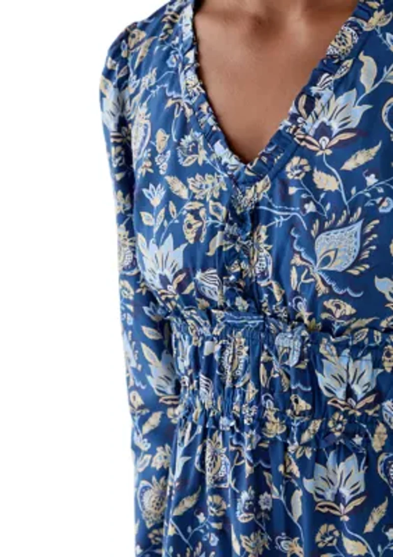 Women's V-Neck Smocked Waist Dress