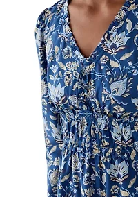 Women's V-Neck Smocked Waist Dress