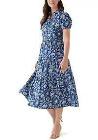 Women's Button Front Midi Shirt Dress