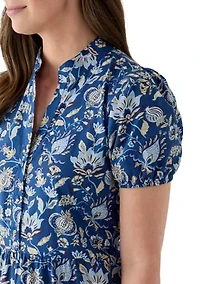 Women's Button Front Midi Shirt Dress