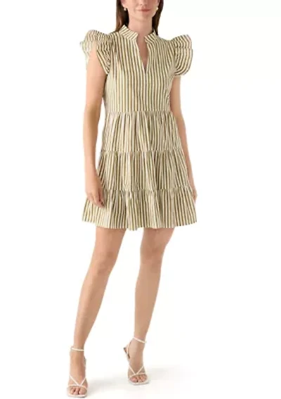 Women's Flutter Sleeve Tiered Dress